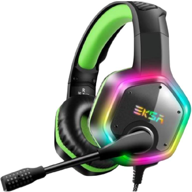 EKSA USB Gaming Headset - PC Headset with 7.1 3D Surround Sound Wired Headset with Noise Cancelling Mic, RGB Light - Gaming Headphones for PC, PS4 PS5