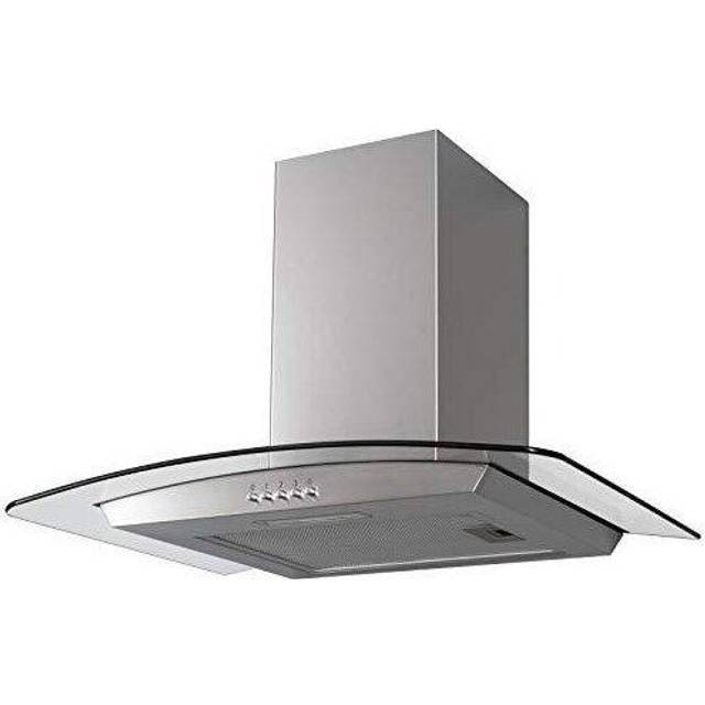 SIA CGH70SS 70cm Curved Glass Stainless Steel Chimney Cooker Hood Extractor Fan