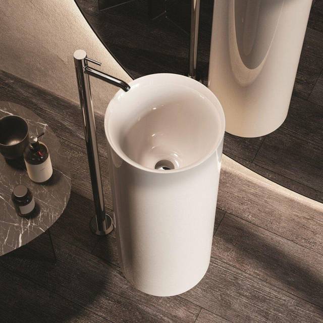 RAK Petit Round 360mm Freestanding Basin 0 Tap HolesAlpine White