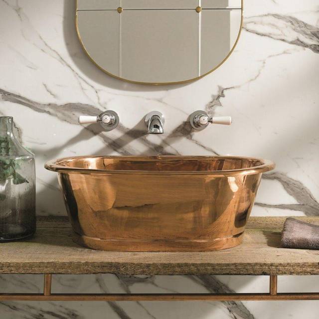 B C Designs BC Designs Copper Basin With Copper Inner Copper, Brown