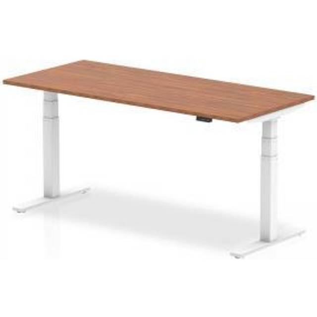 Air 1800/800 Walnut Height Adjustable Desk With White Legs - HA01028