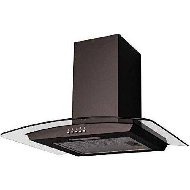 SIA CGH60BL 60cm Black Curved Glass Chimney Cooker Hood Kitchen Extractor Fan