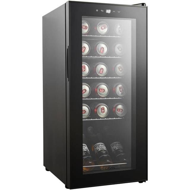 Beer cooler freestanding black, Cavin Northern Collection 53, 3-18 °C, pull-out shelves, beverage center, W: 34.5 x H: 77 x D: 45 cm