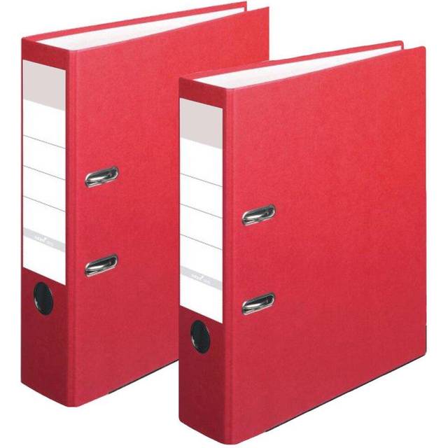 (Red - 11276) 2 X A4 Large Metal Ring Office Filing & Folder