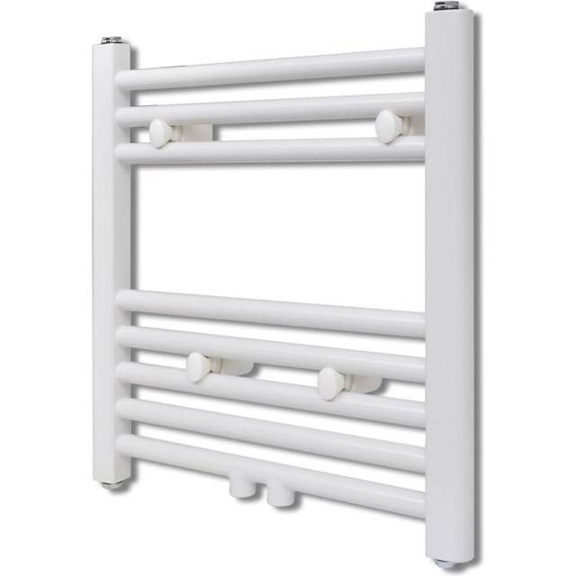 vidaXL Bathroom Central Heating Towel Rail Radiator Straight 480 x 480 mm - White