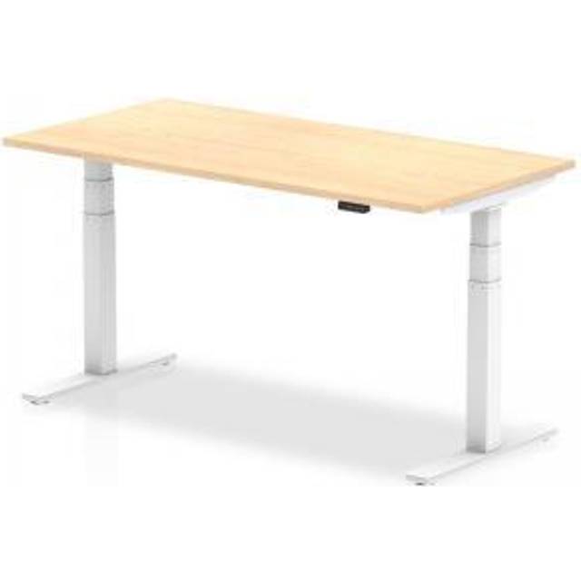 Air 1600/800 Maple Height Adjustable Desk With White Legs - HA01035
