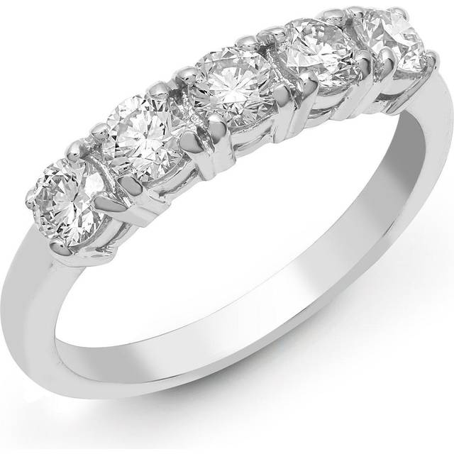 18ct White Gold 0.75ct Diamond 5 Stone Pentalogy Eternity Ring - 18R949-075 - V