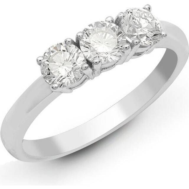 18ct White Gold 1.25ct Diamond 3 Stone Uniform Trilogy Ring 5mm - 18R945-125 - P