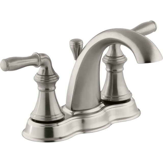 KOHLER 393N4BN Devonshire Centerset Bathroom Faucet with PopUp Drain Assembly  2Handle Bathroom Sink Fuacet  12 GPM  Vibran