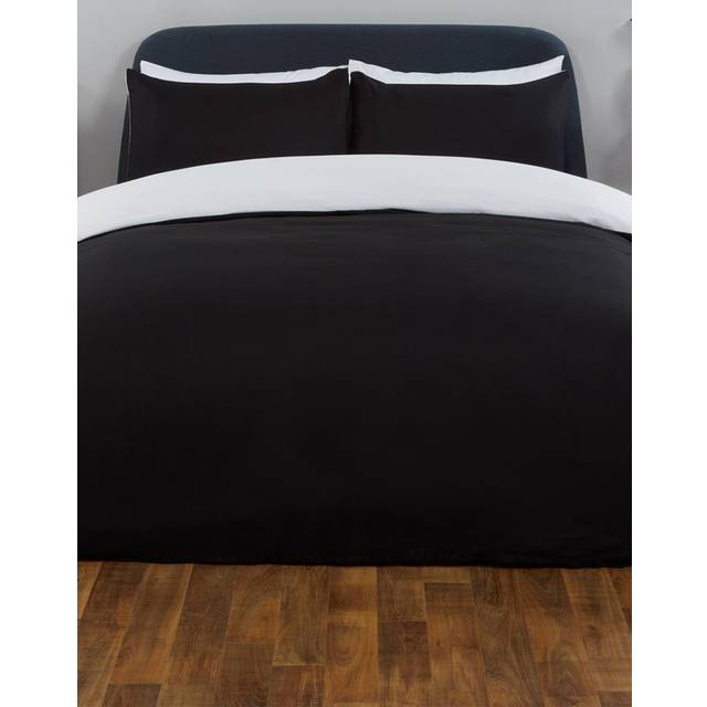Reversible Duvet Cover Bedding Set - Black & White / King size