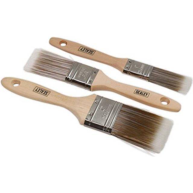 Sealey SPBS3W Wooden Handle Paint Brush Set 3pc