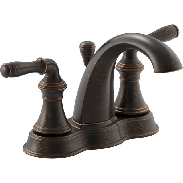KOHLER 393N42BZ Devonshire Centerset 4 inch Bathroom Faucet with PopUp Drain Assembly  2Handle Bathroom Sink Faucet  12 gpm