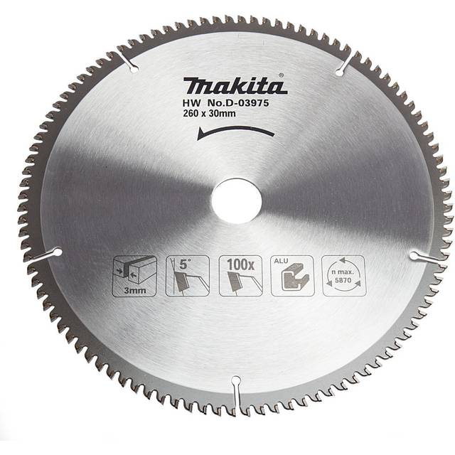 Makita Wood Cutting Circular Saw Blade 260mm 100T 30mm
