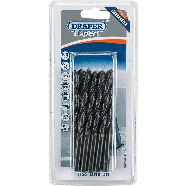 Draper Expert 38813 8.0mm HSS Twist Drill - Pack 10