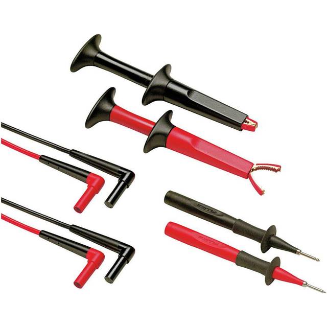 Fluke SureGrip, Testledning, Sort, Rød, Silikone