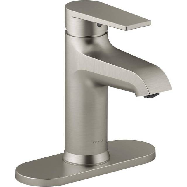 KOHLER 970614BN Hint Single Handle Bathroom Sink Faucet  Escutcheon Faucet  Vibrant Brushed Nickel
