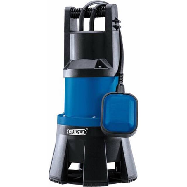 Draper Submersible Dirty Water Pump with Float Switch 1300W in Black/Blue