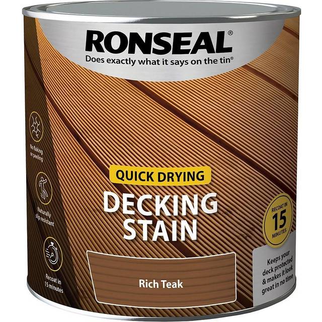 Ronseal Quick Drying Decking Stain Rich Teak 2.5 litre 39080