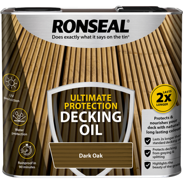 Ronseal Ultimate Protection Decking Oil Dark Oak 2.5 litre - oak