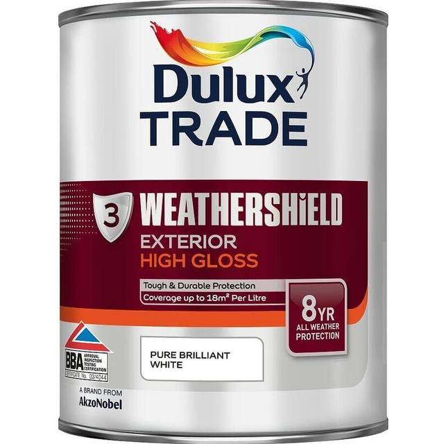 Dulux Trade Weathershield - Exterior High Gloss Pure Brilliant White 1L