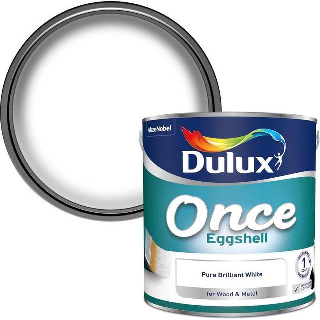 Dulux Once Eggshell Paint Pure Brilliant White - 2.5L