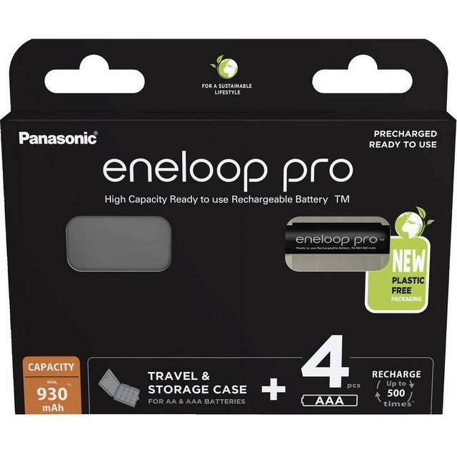 Panasonic eneloop Pro AAA Uppladdningsbara batterier 4 st. BK-4HCDEC4BE