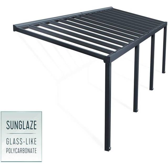 Terrasstak Stockholm 3,4 x 9,5 m Antracit Canopia by Palram