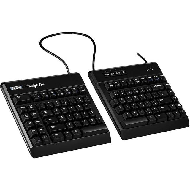 Kinesis KB900-RDQ Freestyle Pro QUIET ergonomiskt delat mekaniskt tangentbord (Cherry MX "Silent" röda strömbrytare) svart