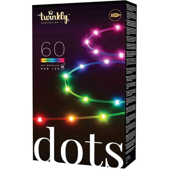 3m Smart App Controlled Twinkly Dot Lights, Black Cable - Gen ii