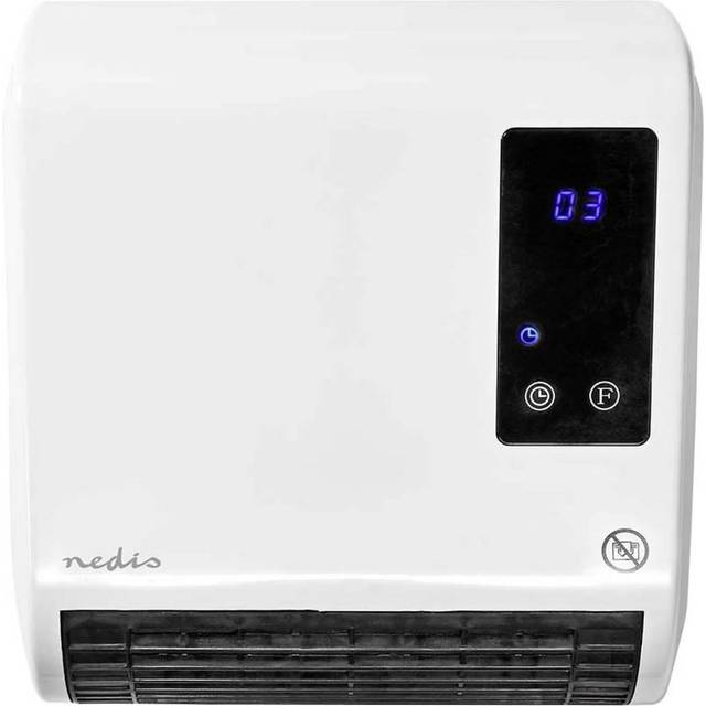 Bathroom Wall Mounted Downflow Fan Heater 2000W Thermostat 2 Modes IP22 Remote - White