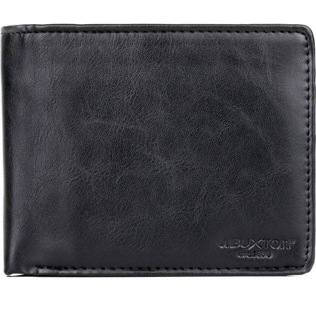Buxton Men's RFID Distressed Vegan Leather Bifold Wallet - Black one (one size)