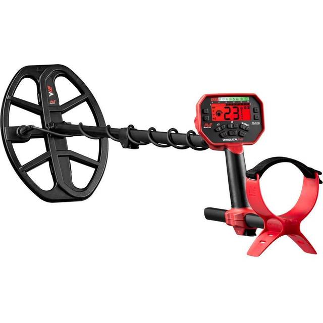 Minelab Vanquish 540 Powerful, Accurate, and Lightweight Metal Detector with Control Pod in Red/Black