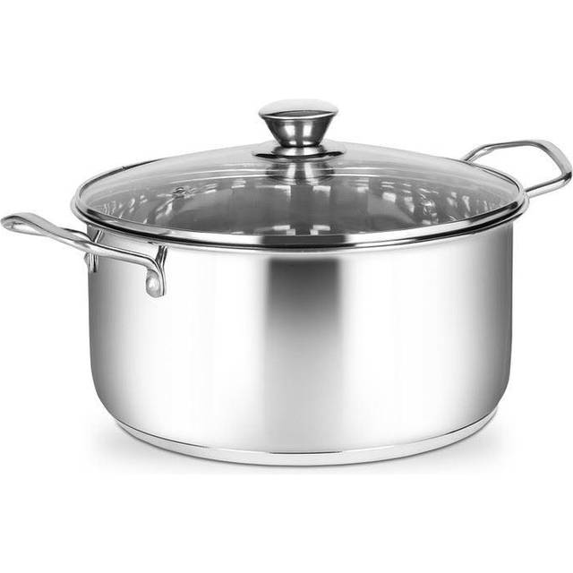 Penguin Home Stock Pot Cookware, Stainless Steel, Mirror Finish, Small, Clear