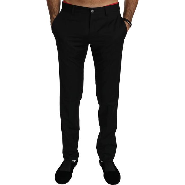 Dolce & Gabbana Black Dress Formal Trouser Mens Wool Pants - IT44 | XS (IT44 | XS)