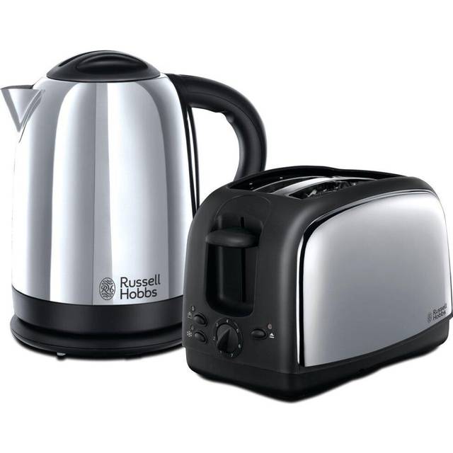 Russell Hobbs 21830 Lincoln Polished Stainless Steel 1.7L Kettle and 2 Slice Toaster Set, Silver