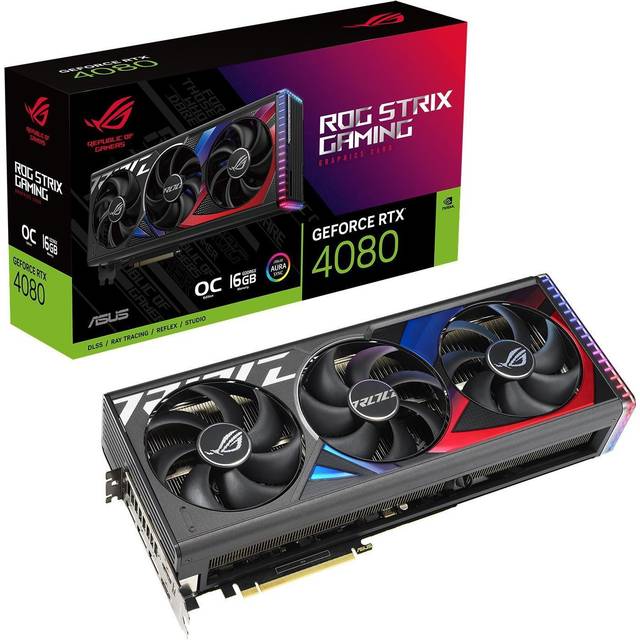 ASUS GeForce RTX 4080 ROG Strix Gaming Grafikkort, 16 gb, Flerfärgad