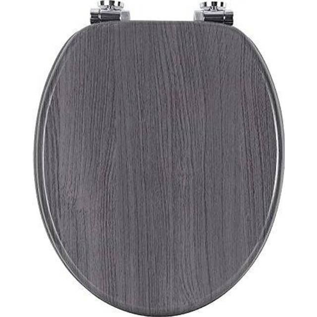 Woltu - Wooden Toilet Seats Soft Close wc Seat Hinge Ideal for Standard Toilet Grey Maple