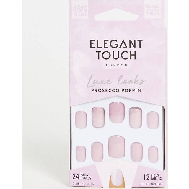 Elegant Touch Luxe Looks Prosecco Poppin Nails With Glue 24 Nails