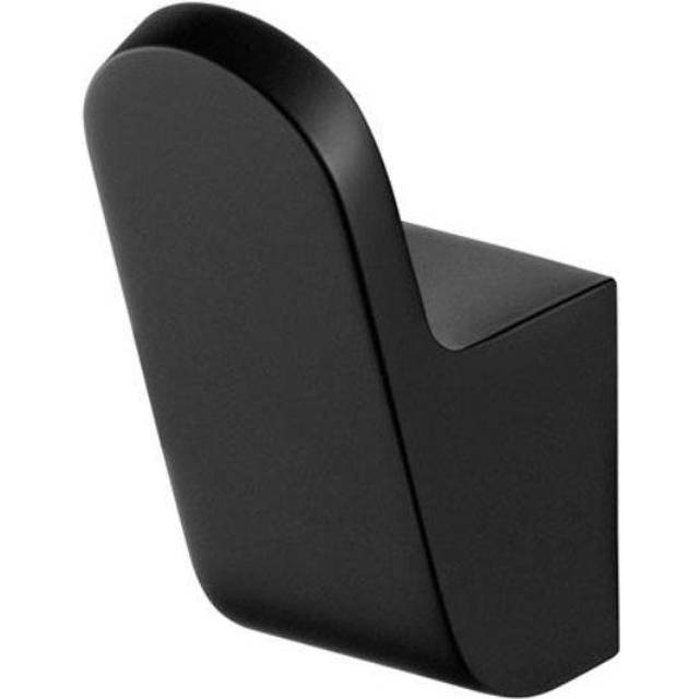 Bisk - Single Towel Hook Black Coat Hanger Wall Mounted Bathroom