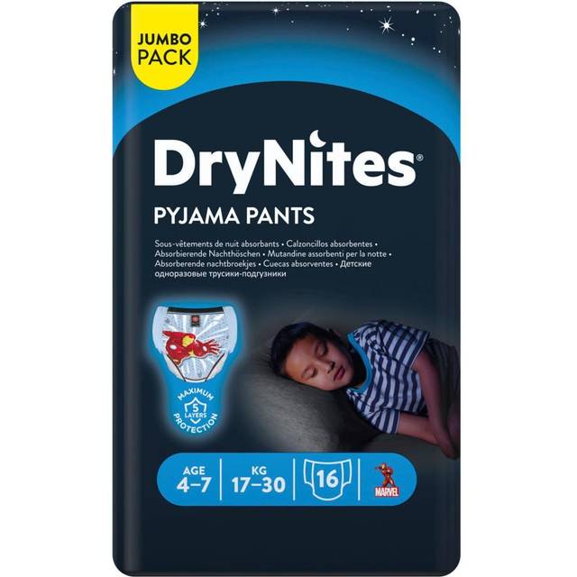 Huggies DryNites Boys Pyjama Pants, 16 Pants, 17-30kg