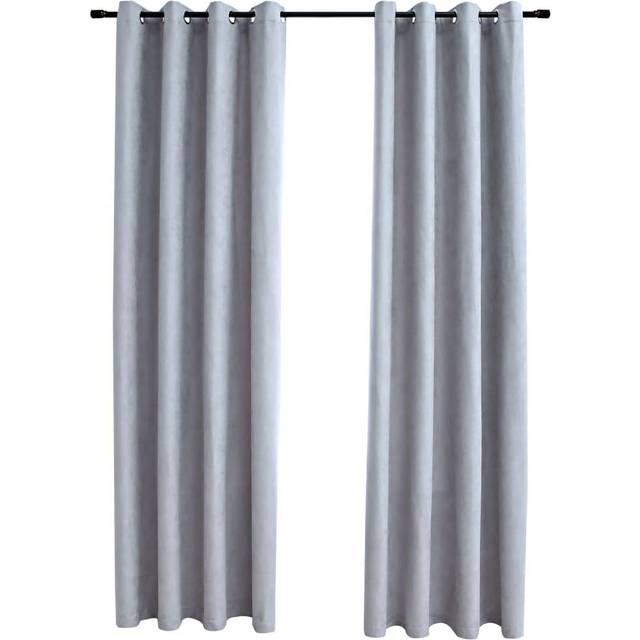 vidaXL Blackout Curtains with Metal Rings 2 pcs Taupe 140x175 cm