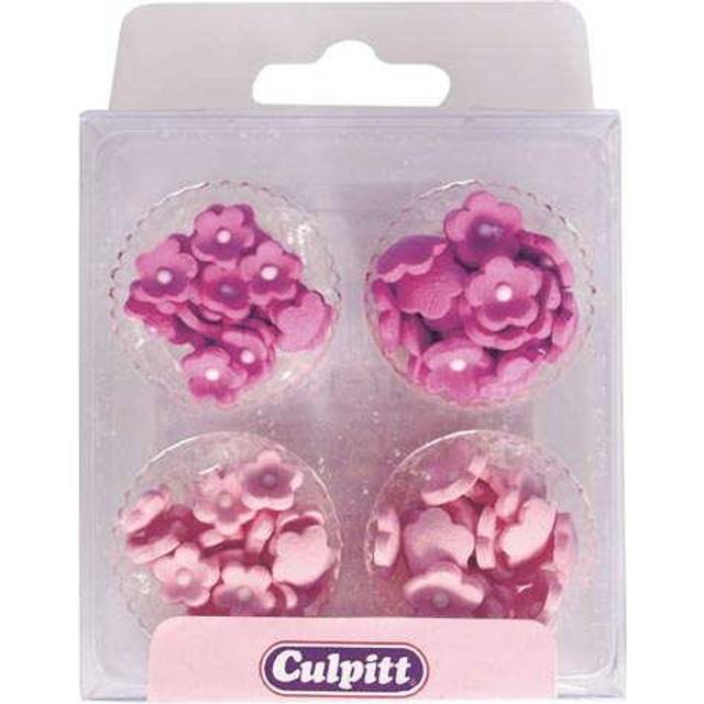 Culpitt Pink Mini Flowers Sugar Decorations - Pack of 100