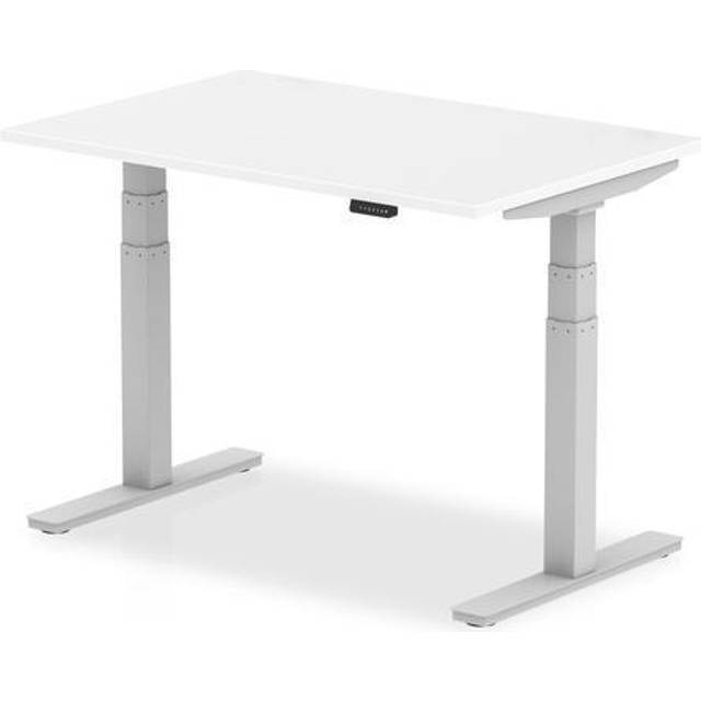 Air 1200/800 White Height Adjustable Desk With Silver Legs - HA01009