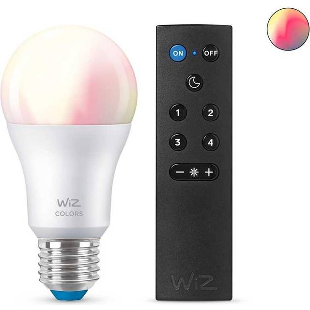 WiZ Colour [E27 Edison Screw] Smart Connected WiFi Light Bulb + WizMote with Wireless Remote. 60W Colour and White Light, App...