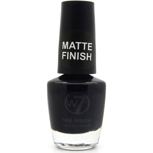 W7 Cosmetics Black Nail Polish 15ml - Matt Black