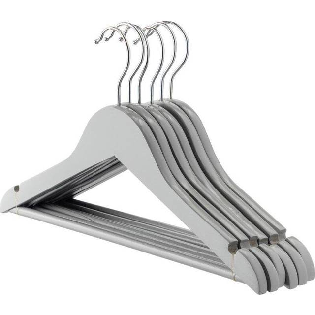 Harbour Housewares - Wooden Children's Coat Hangers - Grey (20cm H X 35cm W)