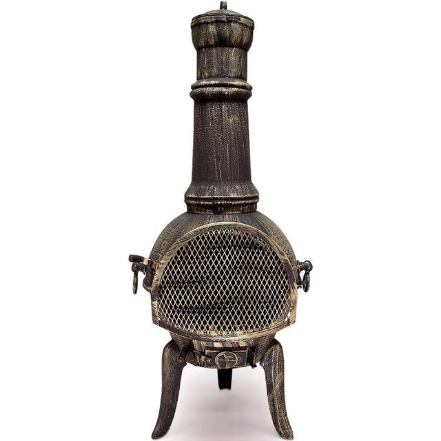 Fire Pit Chiminea Cast Iron 112x44cm