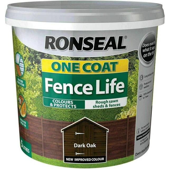 Ronseal 5L One Coat Fence Life Paint - Dark Oak