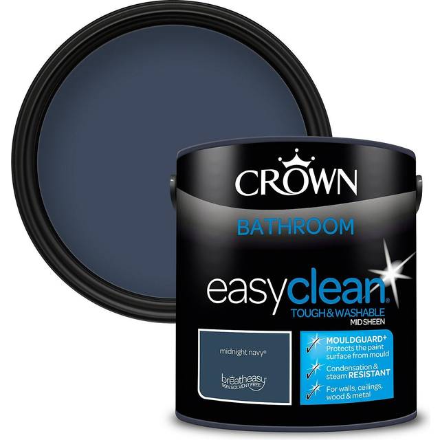Crown Easyclean Bathroom Paint - Mid Navy - #N/A - 2.5L