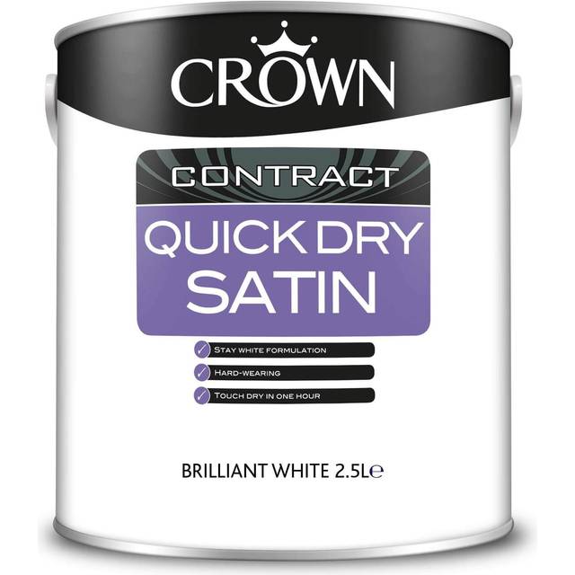 Crown Contract Quick Dry Satin Paint Brilliant White 2.5L